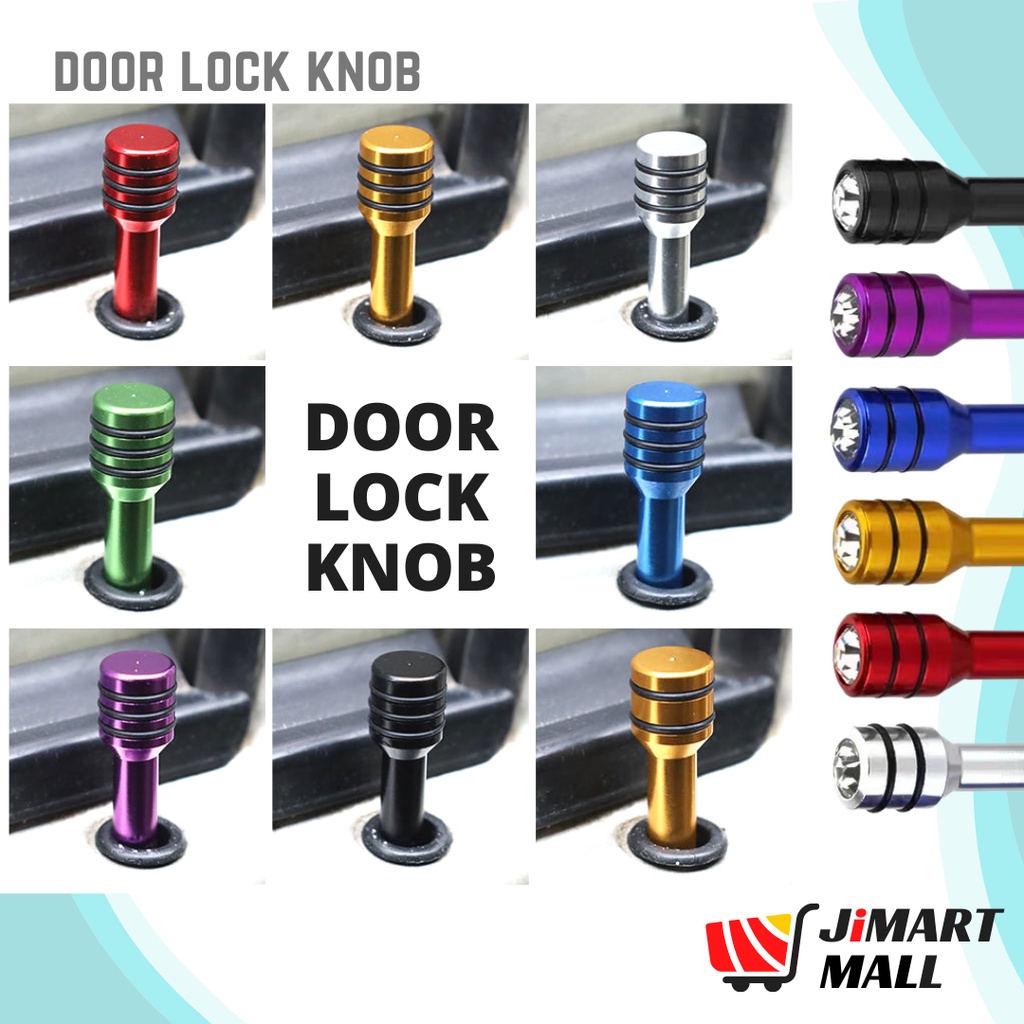 UNIVERSAL CAR DOOR LOCK KNOB Aluminum Pin Replace Interior Truck Alloy Pin Lock Pintu Kereta kancil kelisa Waja