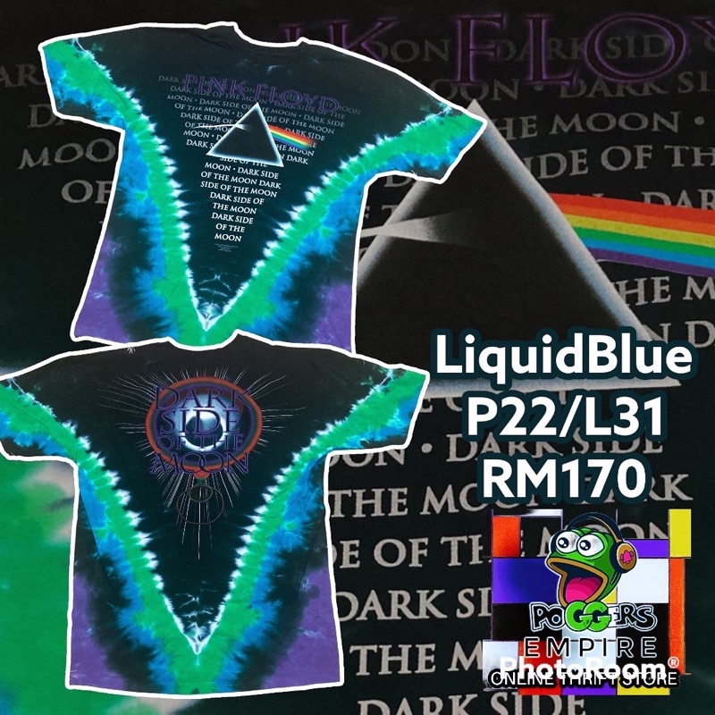 ‼️LIQUID BLUE PINK FLOYD V TIE DYE TEE SHIRT‼️