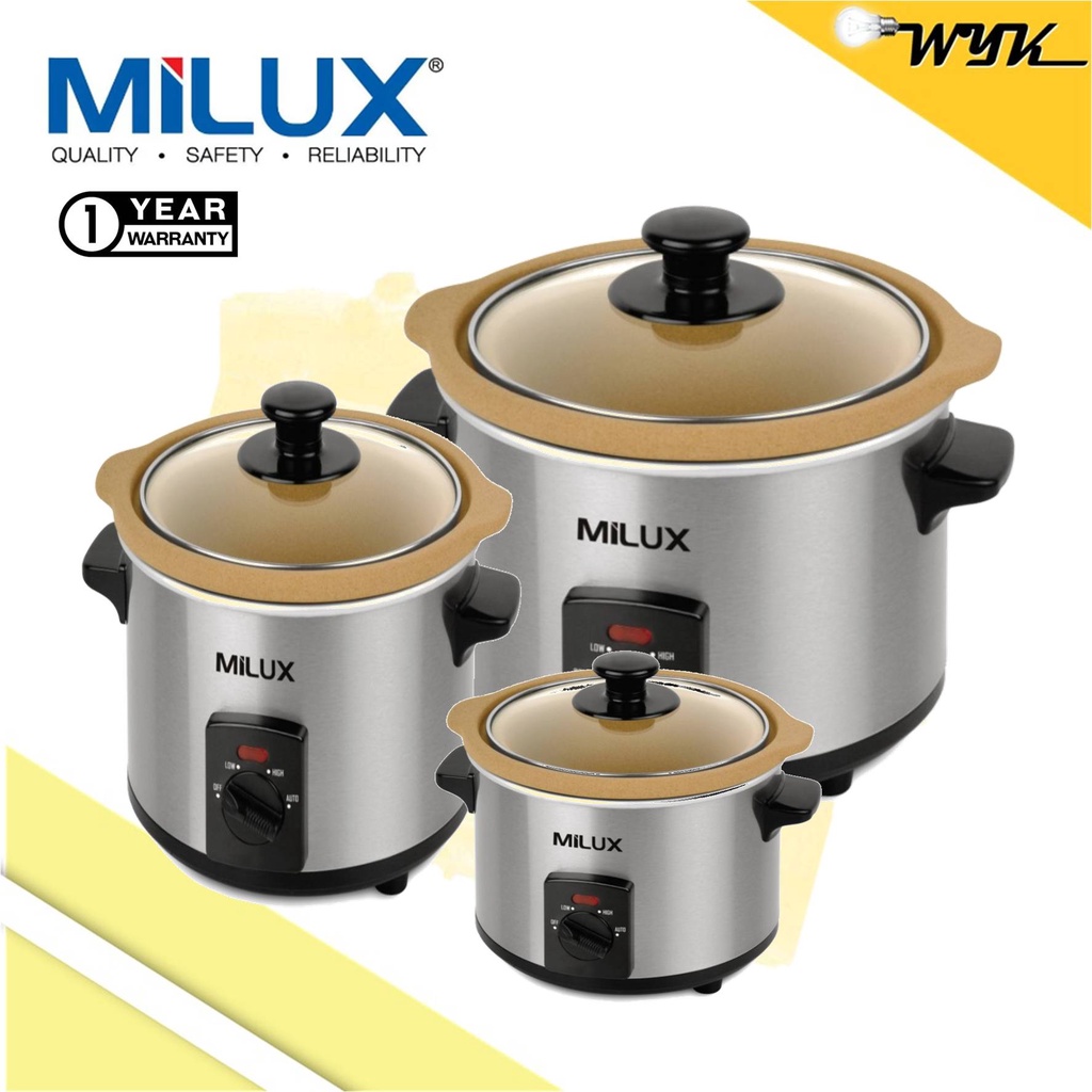 Milux 1.5L/3.5L/5.5L Electric Slow Cooker MSC-15/MSC-35/MSC-55 *100% CERAMIC POT*