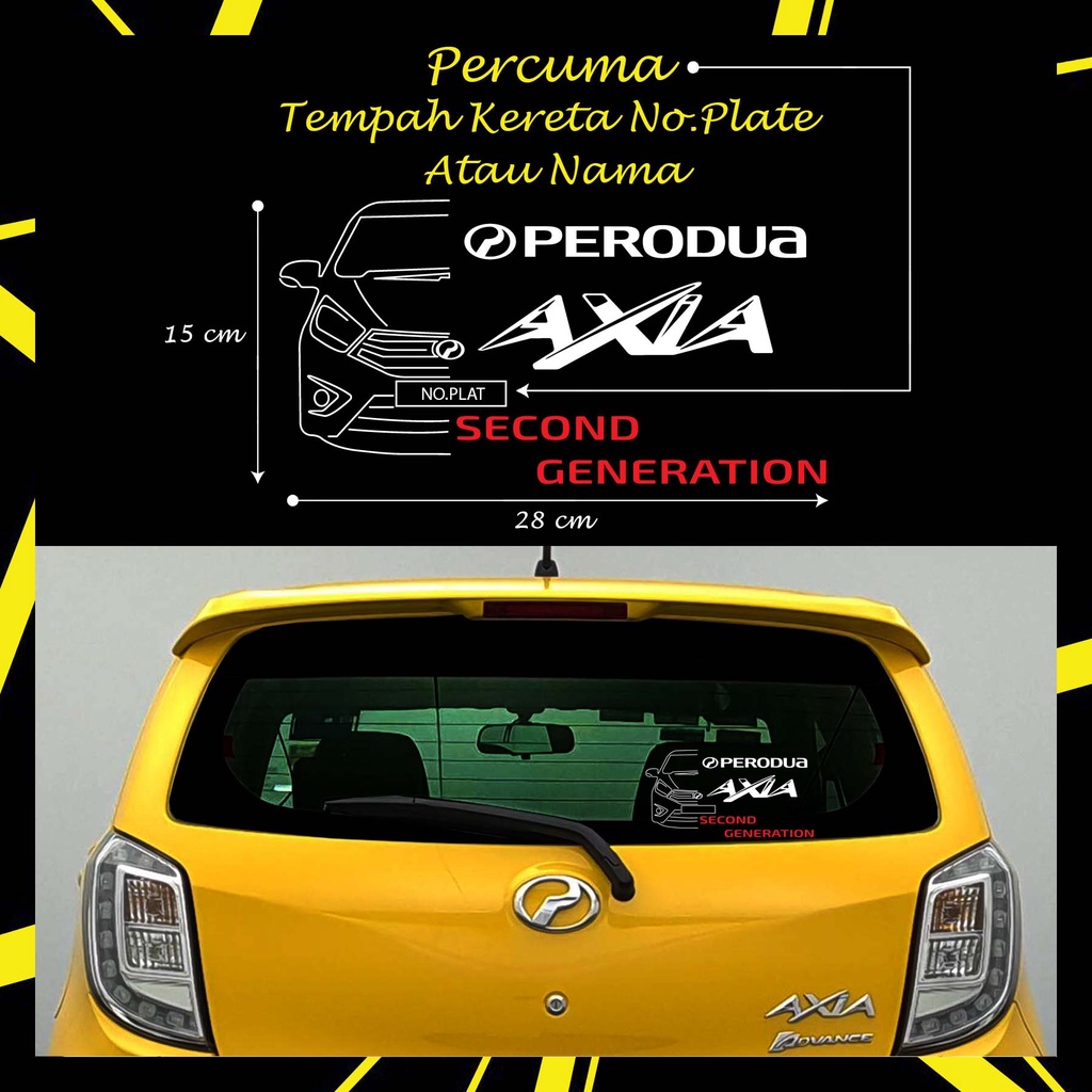 PERODUA AXIA SECOND GENERATION STIKER CERMIN KERETA / K03 | Shopee Malaysia