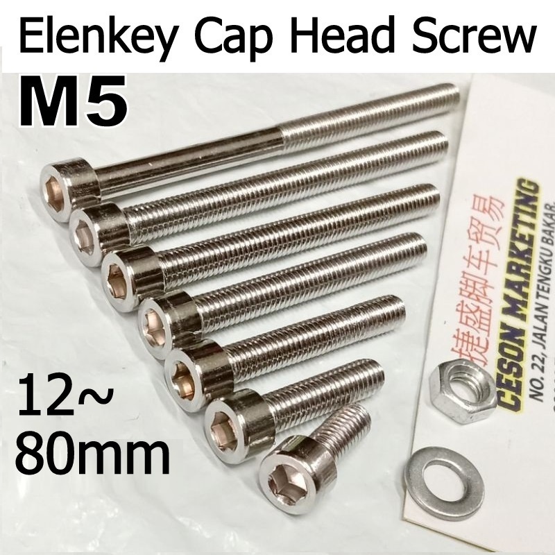 M Hex Socket Cap Head Screws Stainless Steel Besi Murah Allen Bolt Skru Ellen Key Elenkey