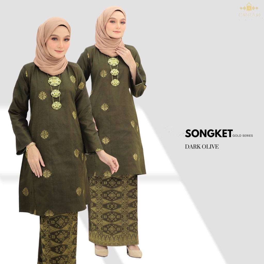 Baju Kurung Pahang Songket Tenun Bunga Tabur Exclusive Shopee Malaysia