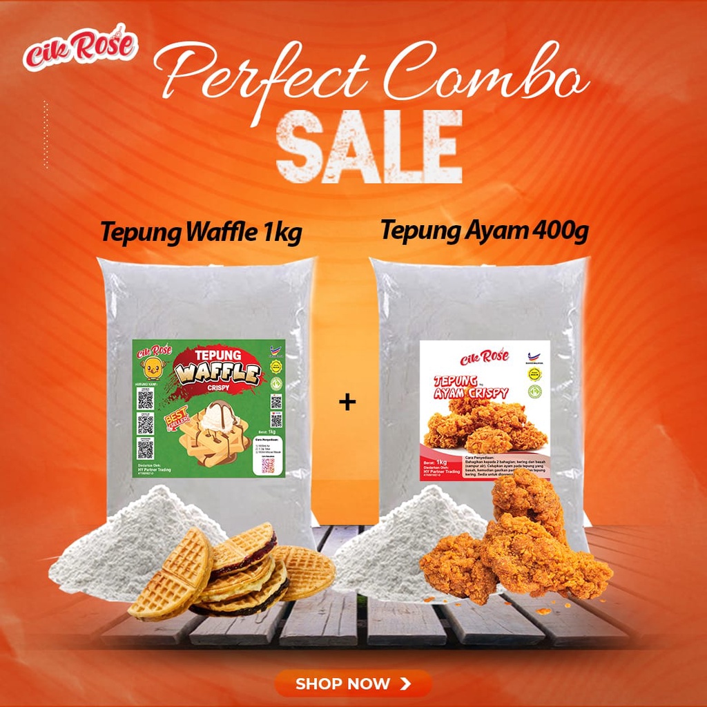 Combo tepung waffle dan tepung ayam | Shopee Malaysia