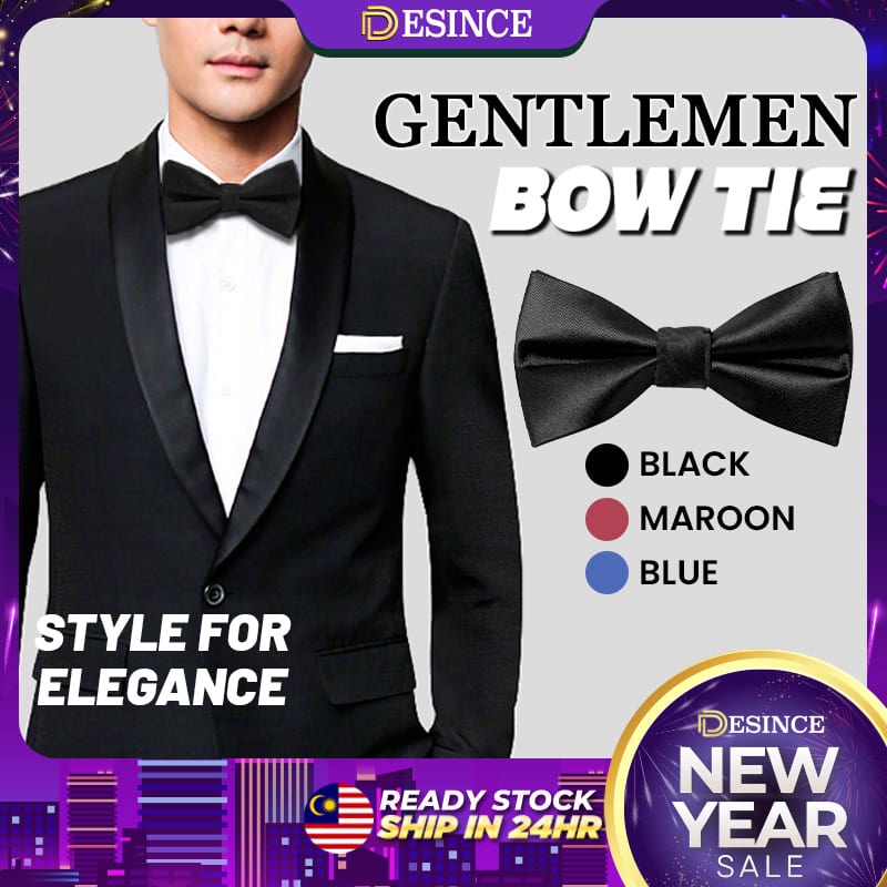 🇲🇾 DESINCE Gentlemen BowTie Classic Bow Tie Knot Tuxedo Tie Neck Ribbon ...