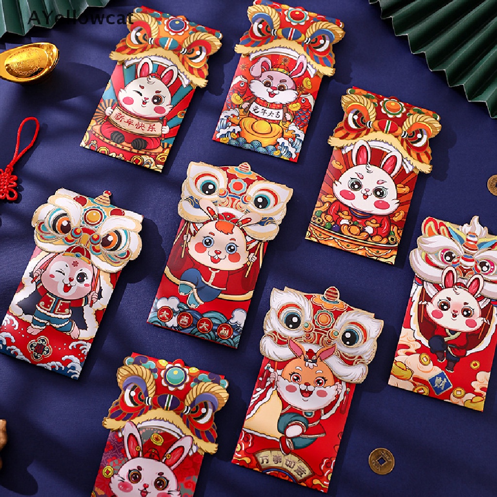 AY 4PCS Chinese New Year Red Envelopes Red Pocket Envelopes Chinese Red ...
