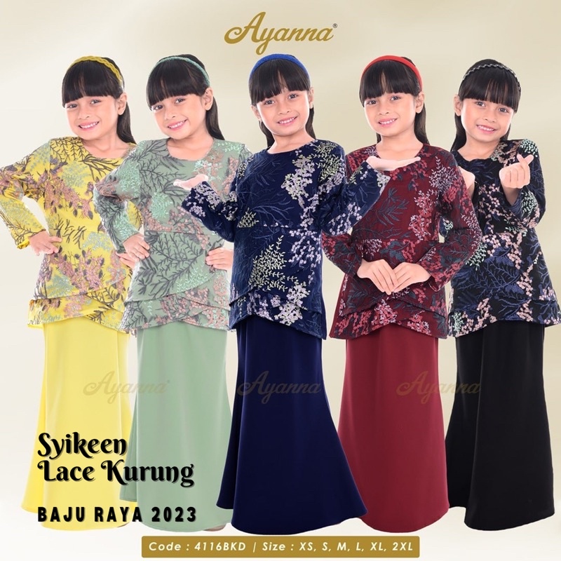 Syikeen 4116BKD - Baju Raya 2023. Baju Kurung. Sedondon Ibu Anak. Baju