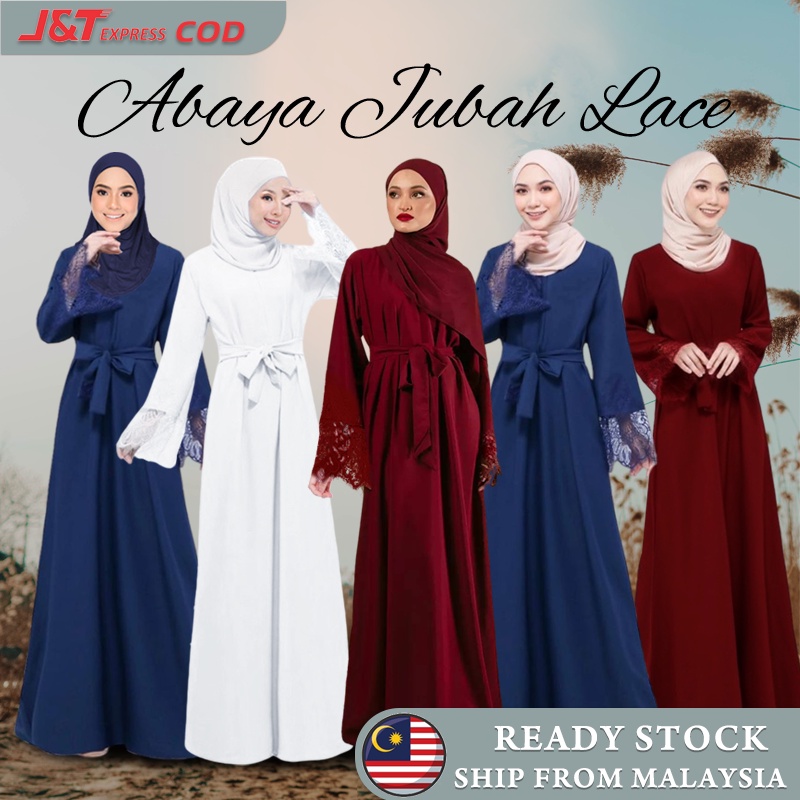 JUBAH ABAYA LACE CANTIK Comocrepe MURAH PLUS SIZE LABUH DRESS MUSLIMAH BRIDESMAIDS IKAT FASHION MODEN