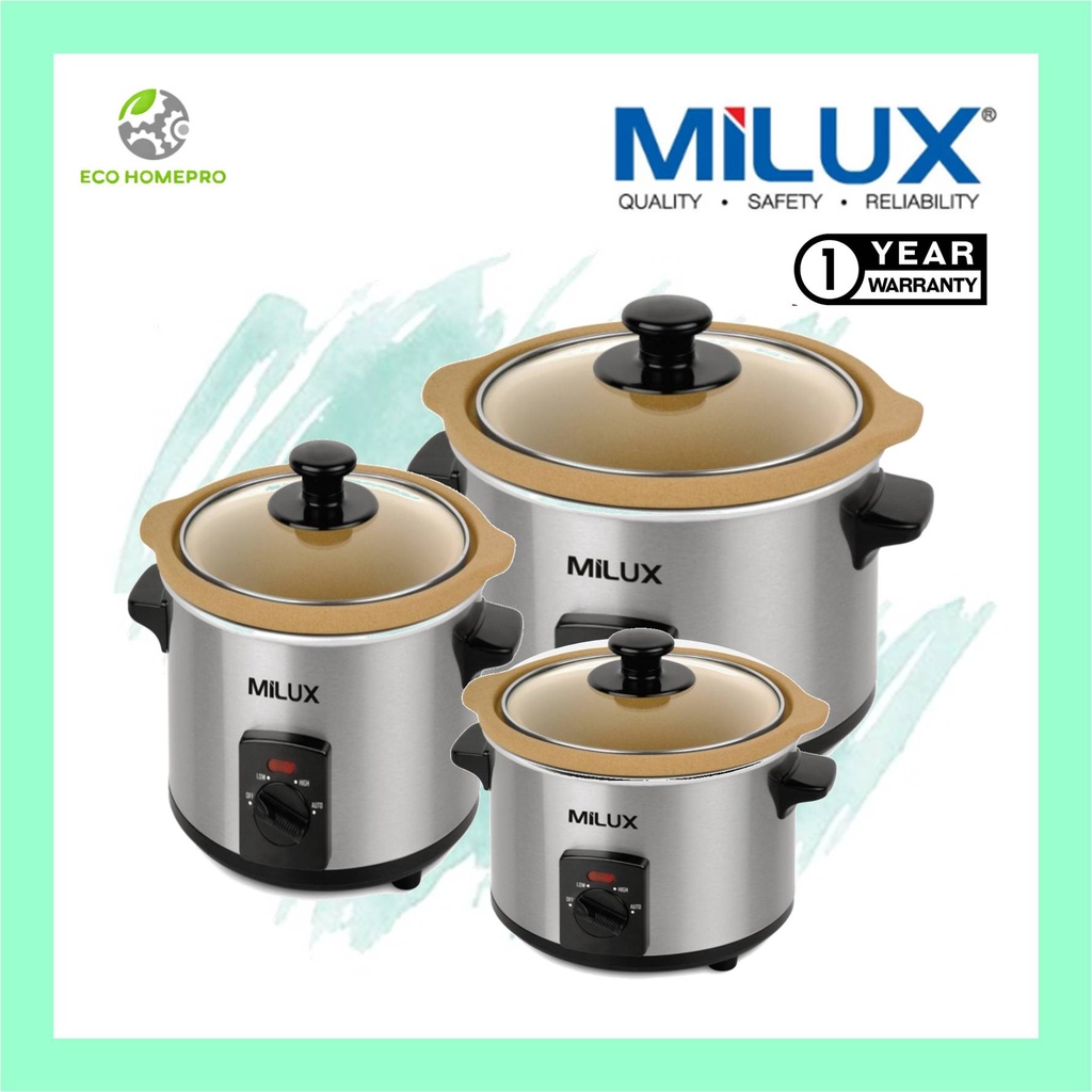 Milux 1.5L/3.5L/5.5L Electric Ceramic Pot Slow Cooker MSC-15/MSC-35/MSC-55