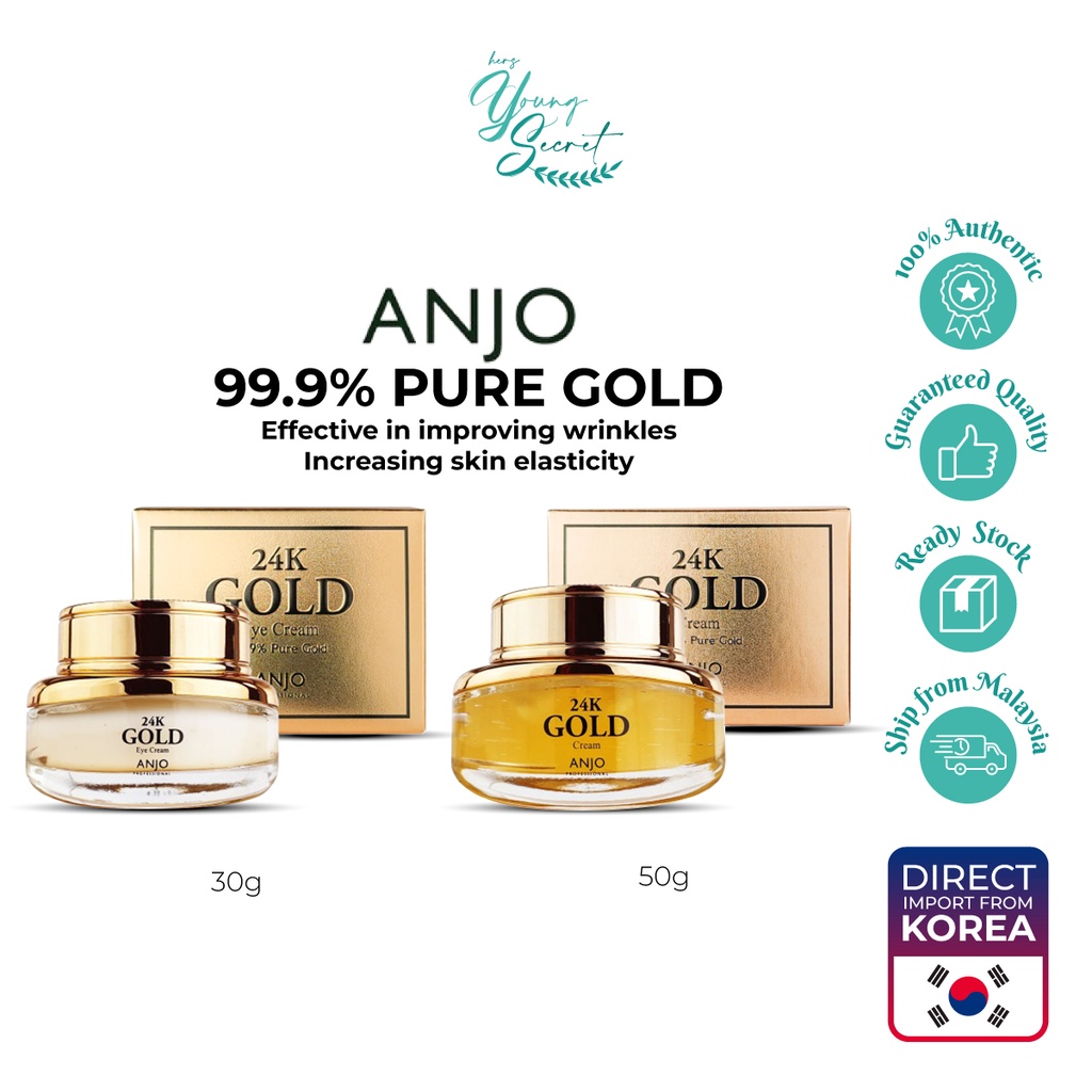 ANJO 24K Gold Eye Cream 30g  24K Gold Cream 50g | Shopee Malaysia
