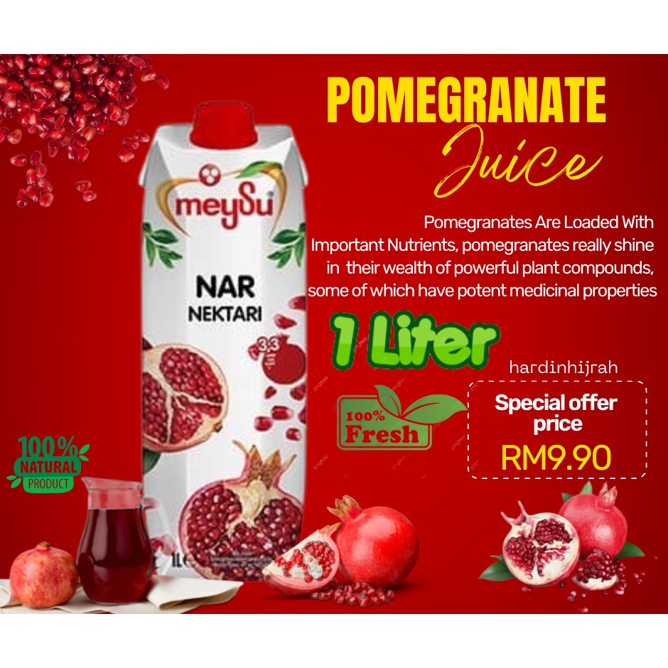 Meysu Juice Delima Buah Import Turkey 1L 100% Asli | Shopee Malaysia