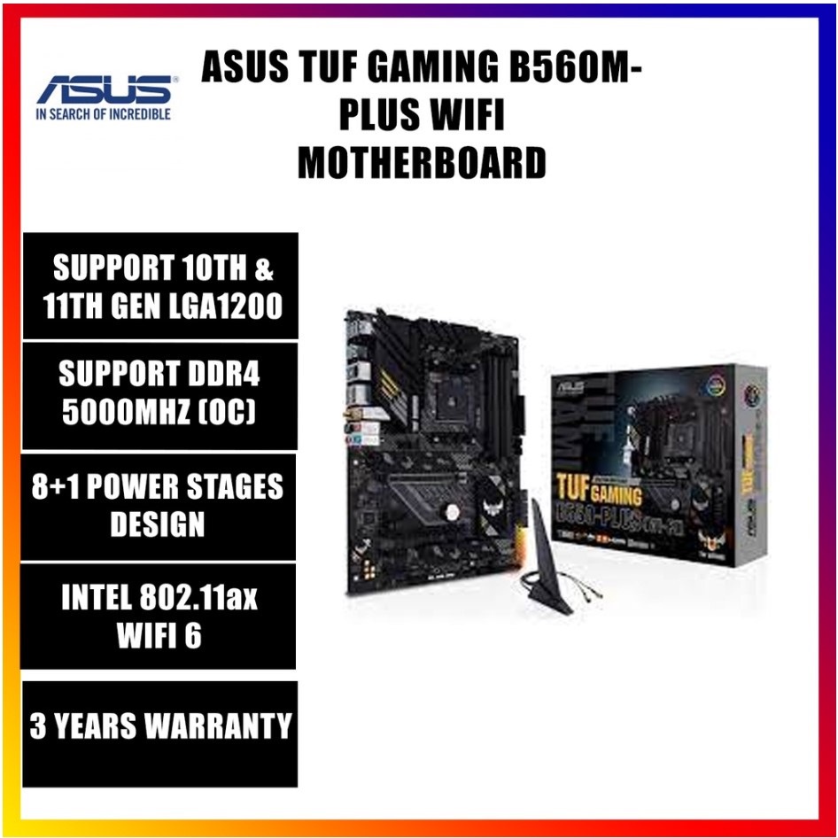 Asus Tuf Gaming B560m Plus Wifi Motherboard 10th Gen 11th Gen Intel Cpu Lga1200 Shopee Malaysia 6059