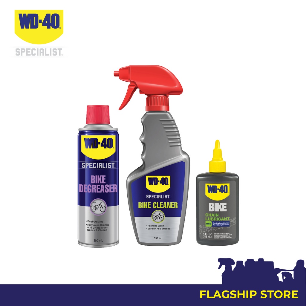 WD40 Specialist Bike Cleaner 550ml + Bike Dry Chain Lube 118ml + Bike