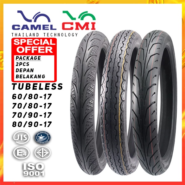 TAYAR CMI TAYAR MOTOR TUBELESS CAMEL CMI 70/90-17 80/90-17 REALSTONE ...