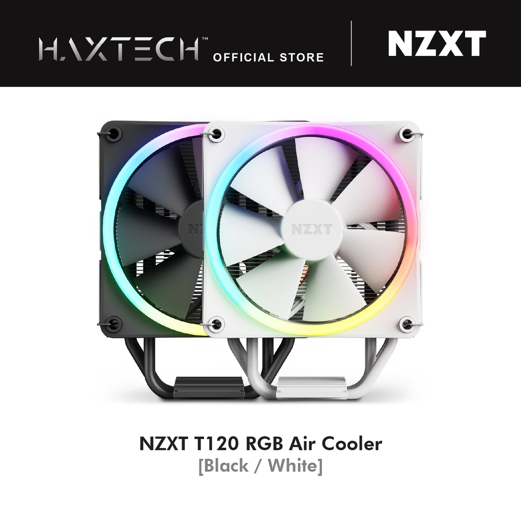NZXT T120 RGB CPU AIR COOLER [BLACK / WHITE] | Shopee Malaysia