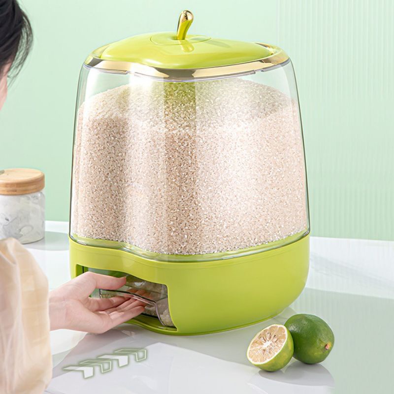 (5KG/10KG) APPLE RICE GRAIN BUCKET KITCHEN STORAGE/ BEKAS BERAS