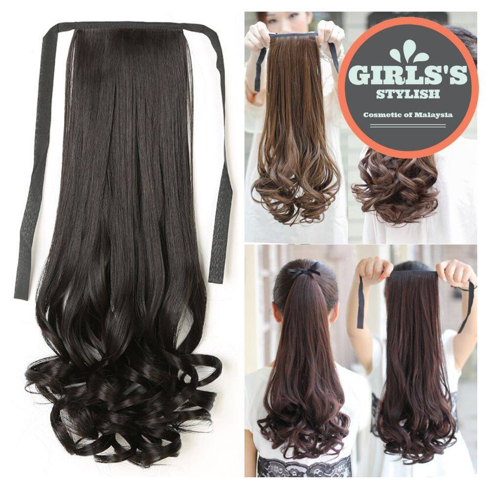 FREE GIFT (D-15) Curl Ponytail Wigs Pony Tail Hair Extensions Wig 48cm Lenght