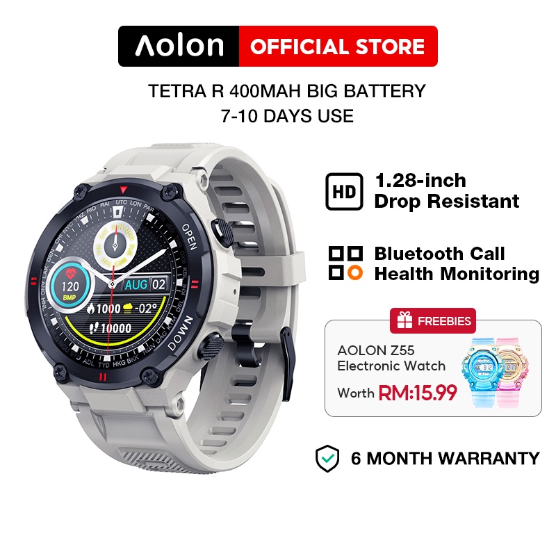 Aolon Tetra-R Bluetooth Call Smart Watch Sport Unisex Fitness Phone ...