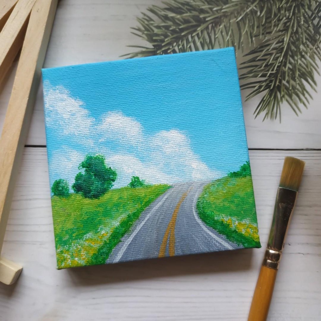 (2 Sizes) 100 Cotton Mini Size Stretched Canvas for Acrylic Watercolor