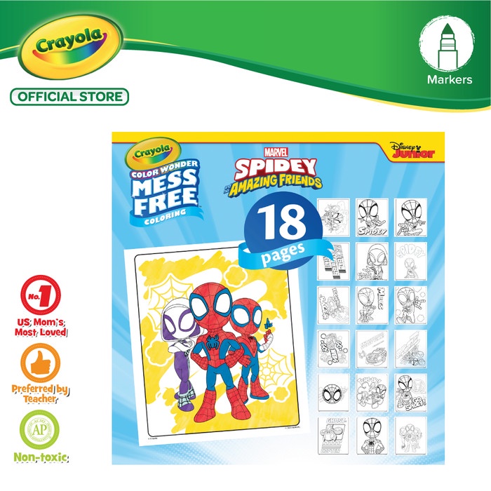 Crayola COLOR WONDER MESS FREE SPIDEY & HIS AMAZING FRIENDS COLORING