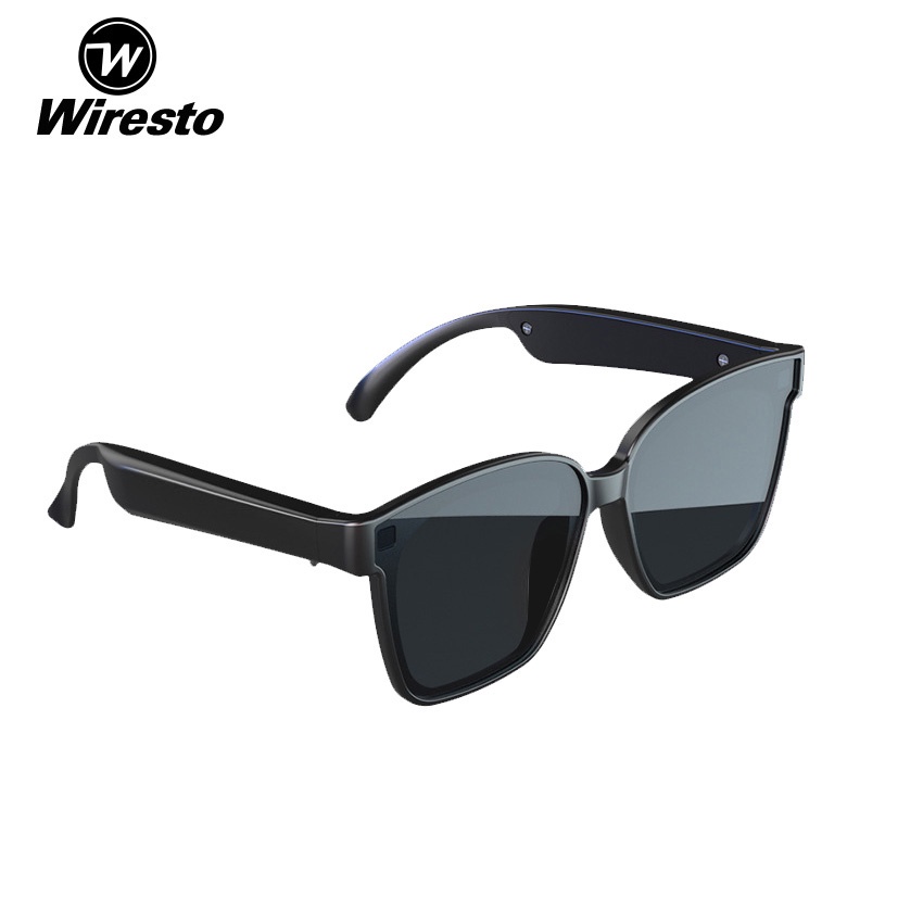 Wiresto Smart Glasses Headset Bluetooth5.0 Sunglasses TAC Polarized Sunglasses Smart Audio Glasses Wireless Open Ear Headphones Hands-Free Calling Earphone Sport Headset Eyewear