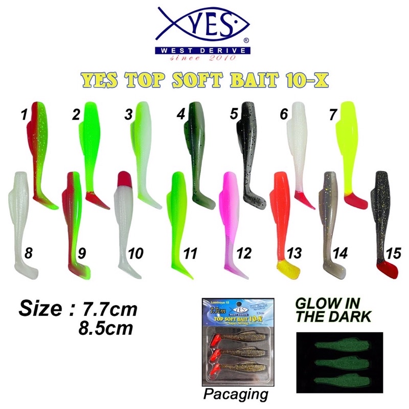 Yes Top Soft Bait 10-X Luminous Soft Worm 7.7cm