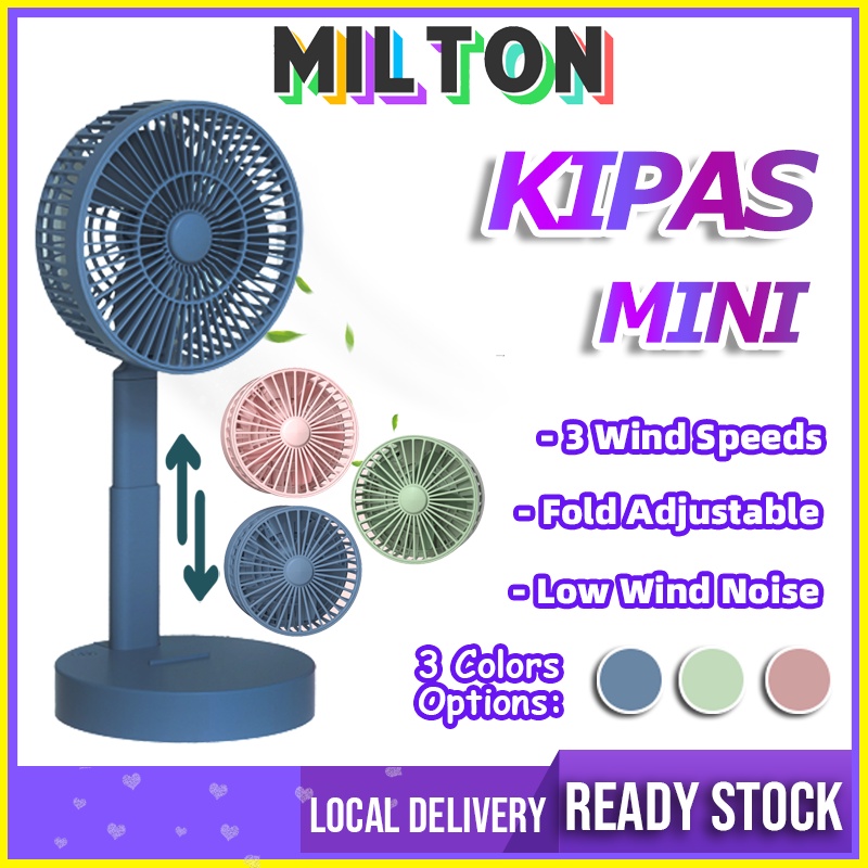 [READY STOCK] Kipas Mini Portable Fan Rechargeable USB Mini Fan Adjustable Foldable Fan Cooling Fan Desktop Fan K12 風扇