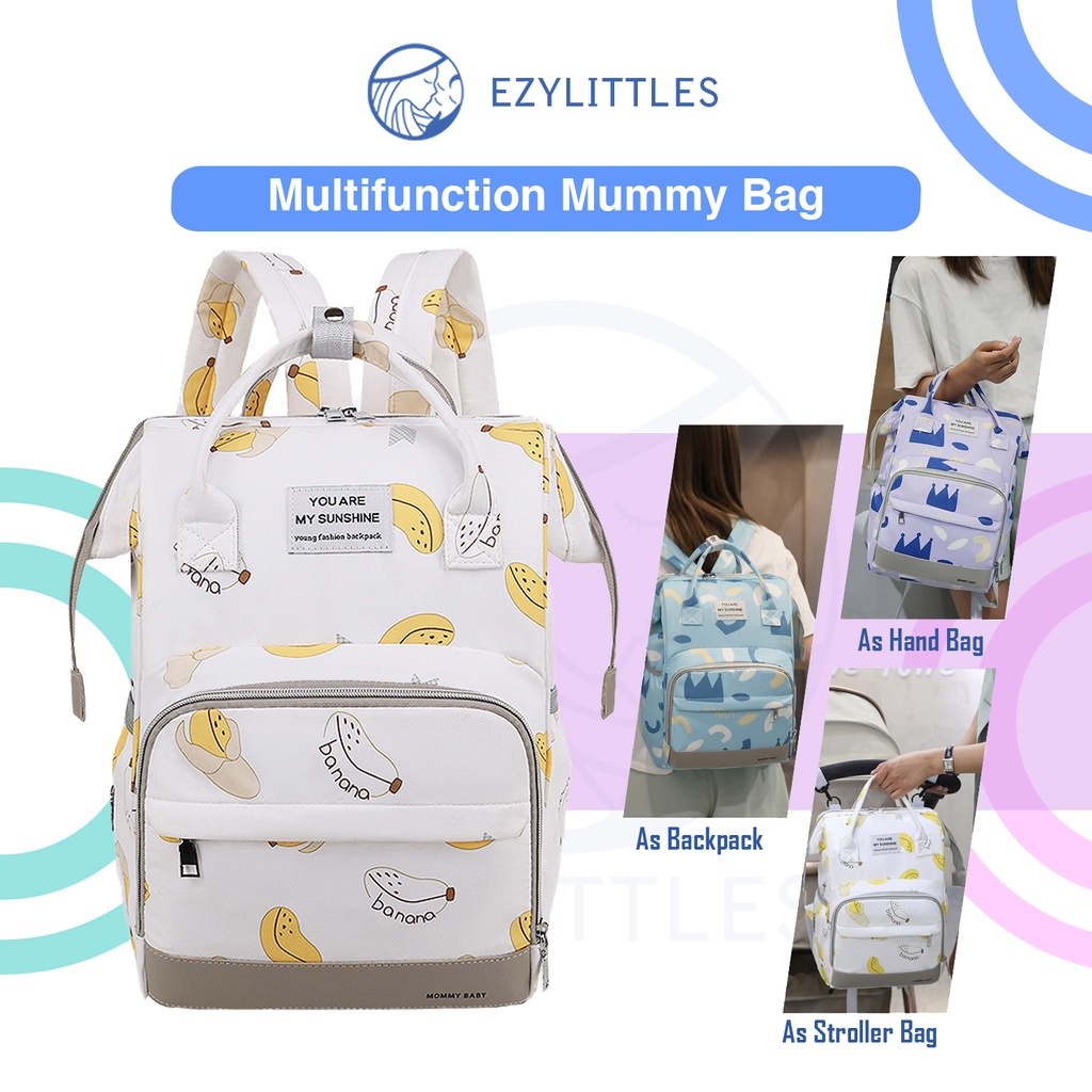 EZYLITTLES Mummy Maternity Nappy Bag Stroller Baby Travel Backpack Mom Waterproof Fashion Care Diaper Bag Organizer