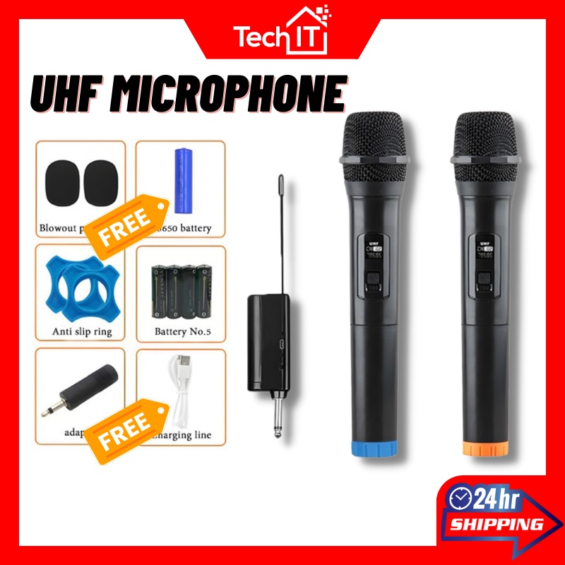 UHF Wireless Microphone Wireless Karaoke Microphone Dynamic Mikrofon Tanpa Wayar Wireless Mic