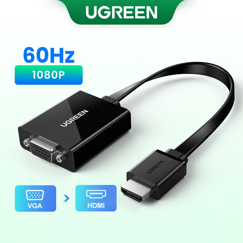 UGREEN Active HDMI to VGA Adapter Converter with Audio Jack (3.5mm