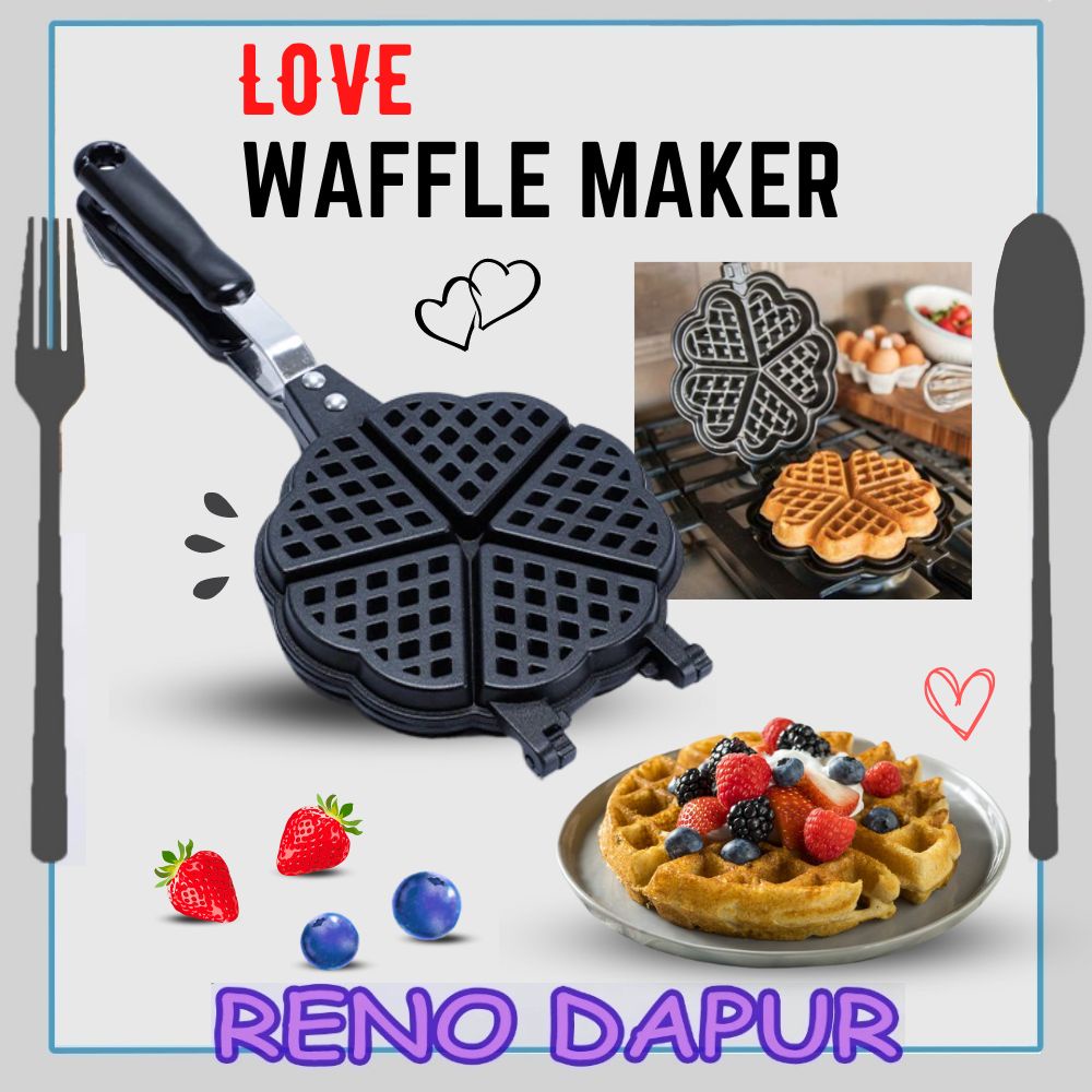 Heart Shape Waffle Maker Non-Stick Pan Household Kitchen Non Stick Iron Mold Press Flower