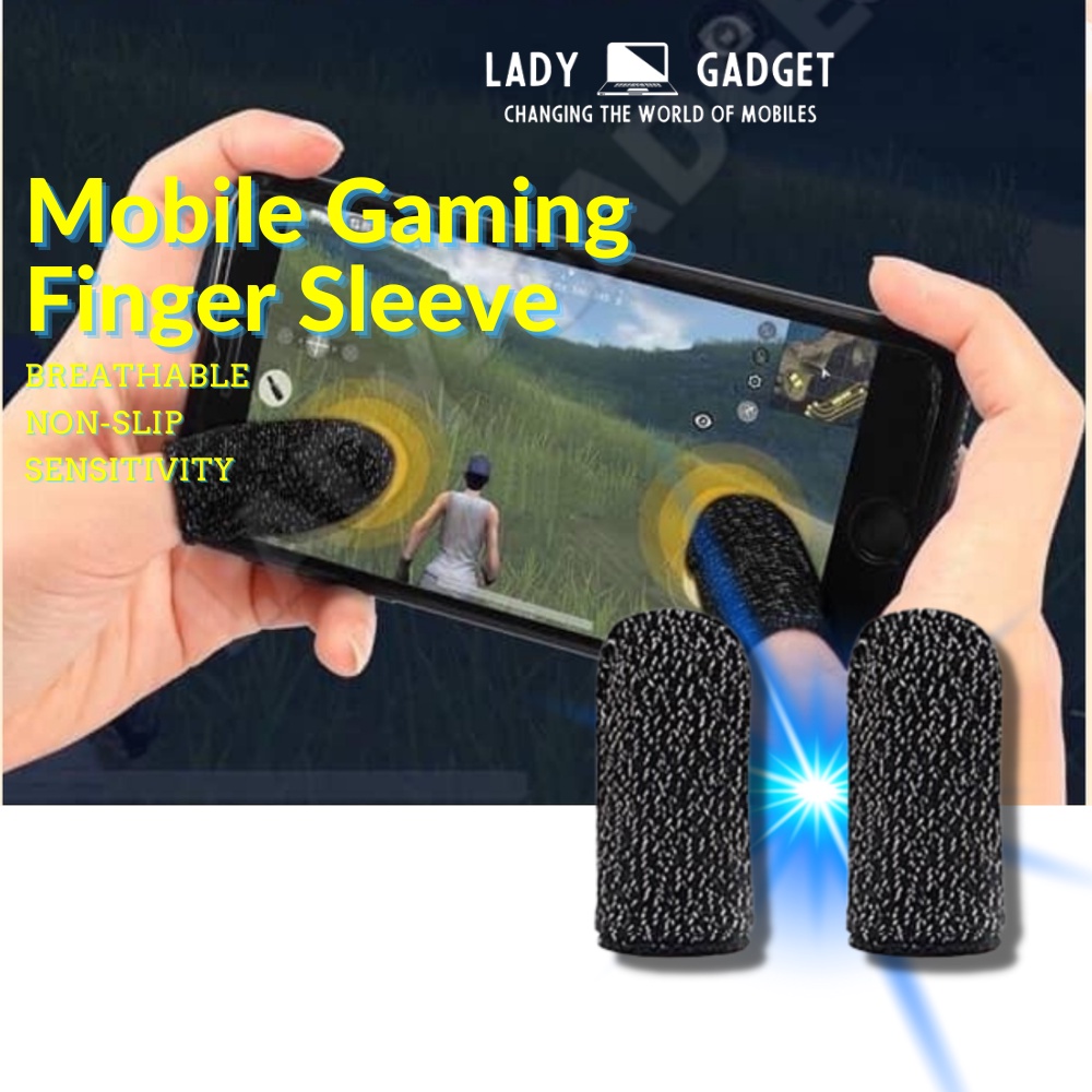 1Pair=2Pcs Sweatproof Mobile Game Finger Sleeve Breathable Non-Slip Touch Screen sarung tangan pubg gaming sleeve