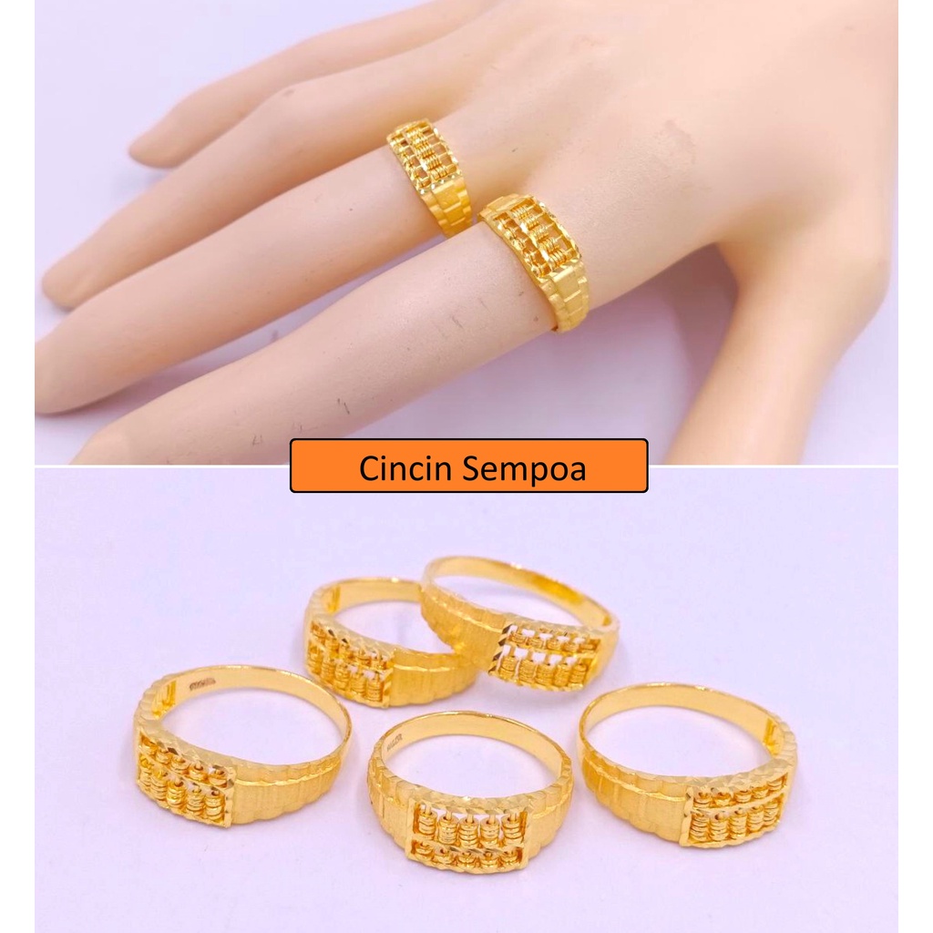 Cincin Sempoa Rolex Sempoa Love Emas 916 Original Cincin Emas Cincin