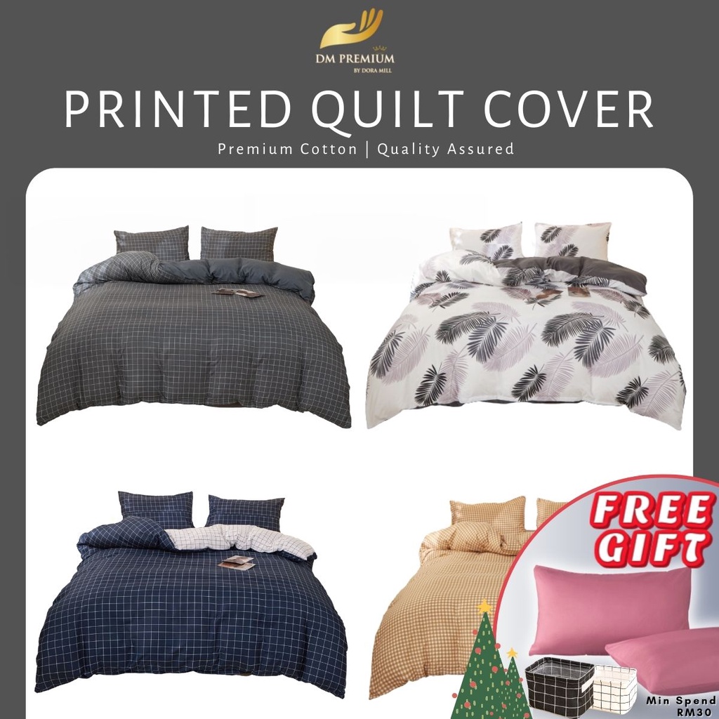 [READY STOCK] Premium 800 TC Cotton Quilt Cover Comforter Protector QUEEN SINGLE N1