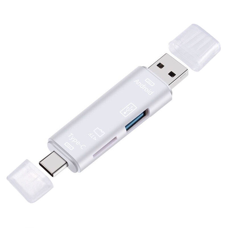 [Local Seller] EXTRA GIFT 5 in 1 USB OTG Adapter Type C/ Micro USB/ SD TF Memory Card Reader