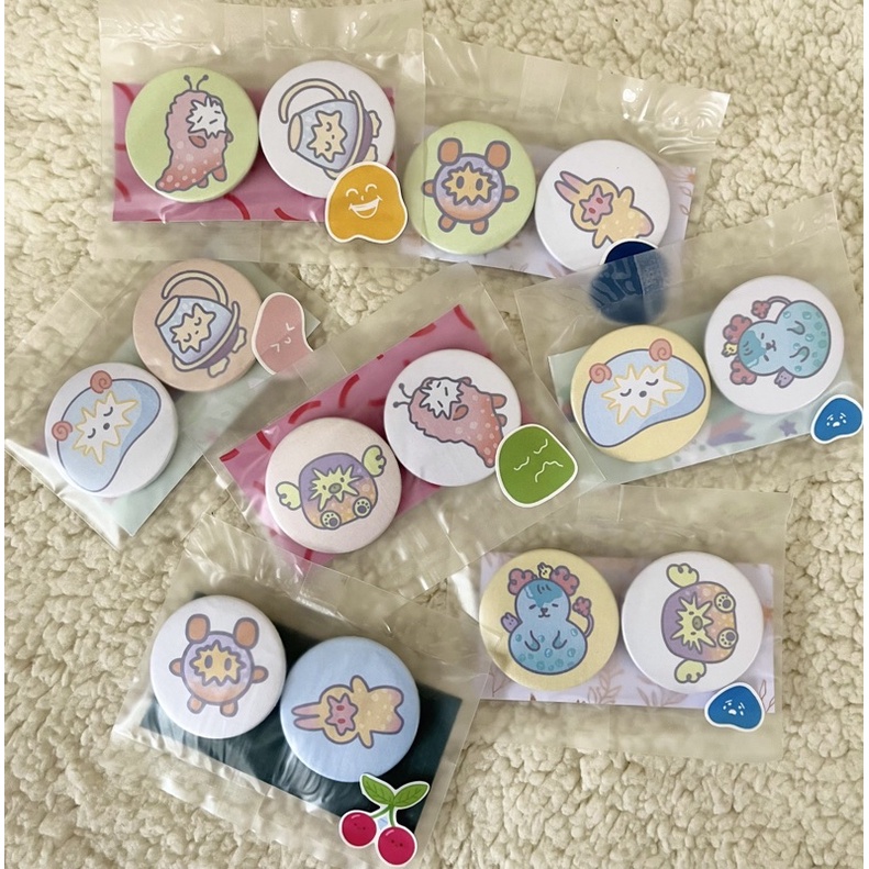 Cute Pastel character pins 2 In1, Cute character pins Get 2 in One Pack ...