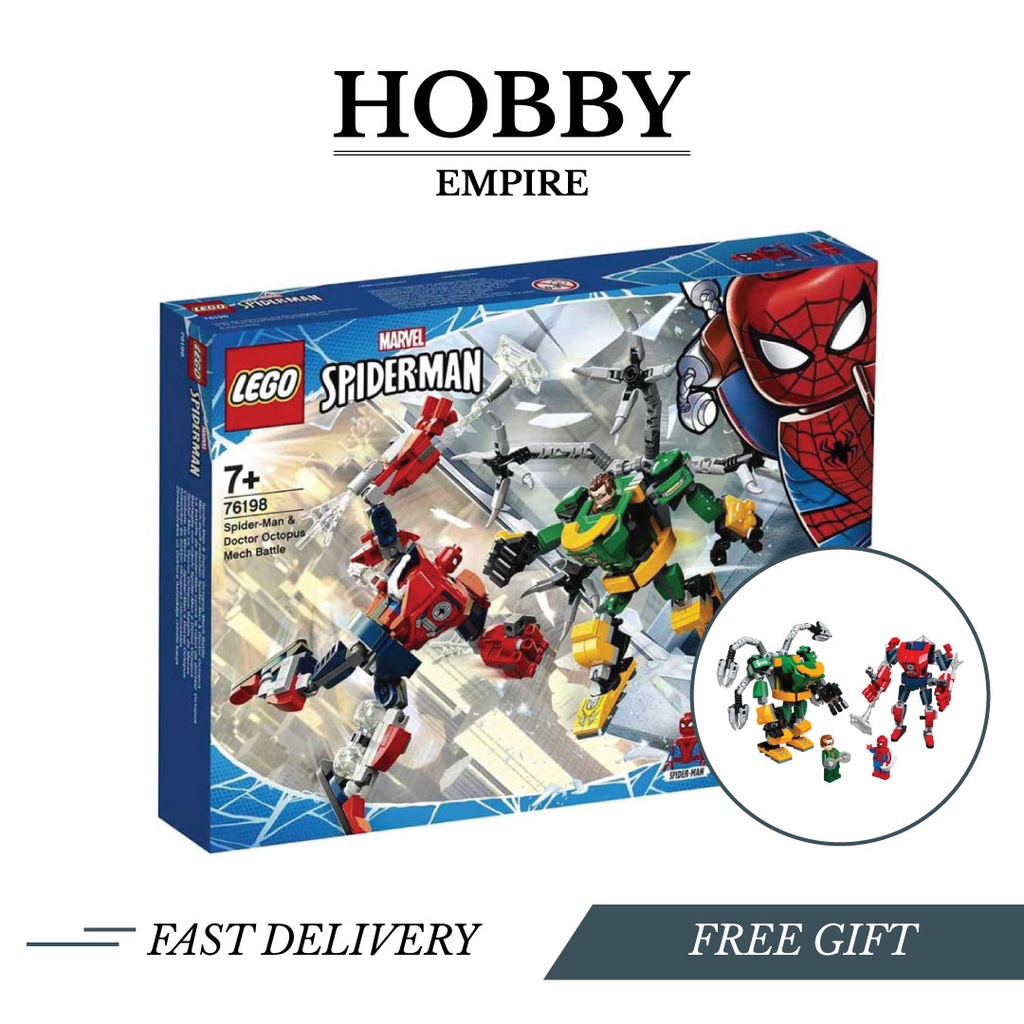 LEGO Spider-Man 76198 Spider-Man & Doctor Octopus Mech Battle *Original LEGO  Set Extra Bubble Wrap When Shipped* | Shopee Malaysia