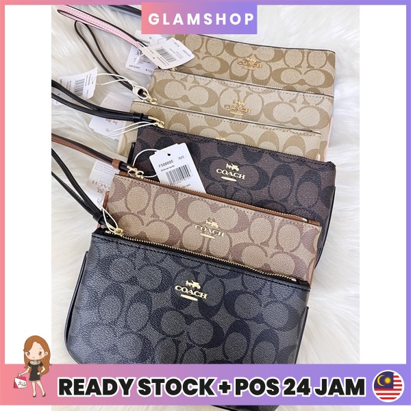 ????? Large Wristlet in Signature Canvas Women Zip Purse Wallet F58695  | Shopee Malaysia