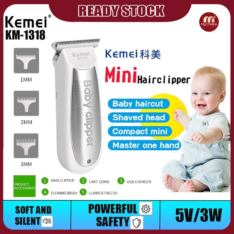 Baby Trimmer KM-1318 Silent Professional Electric Kemei Trimmer Hair Clipper Machine Clipper Machine Gunting Rambut婴儿理发器