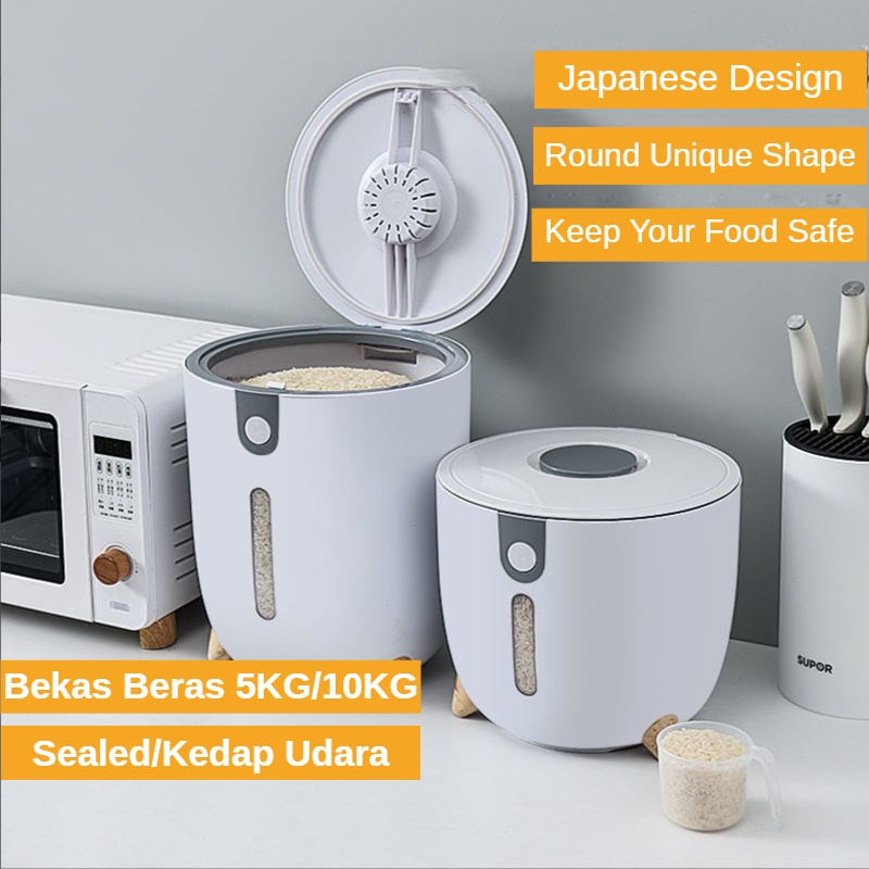Lisam 5Kg10Kg Bekas Beras Rice Container Kitchen Food Container Rice Storage Boxer Bucket