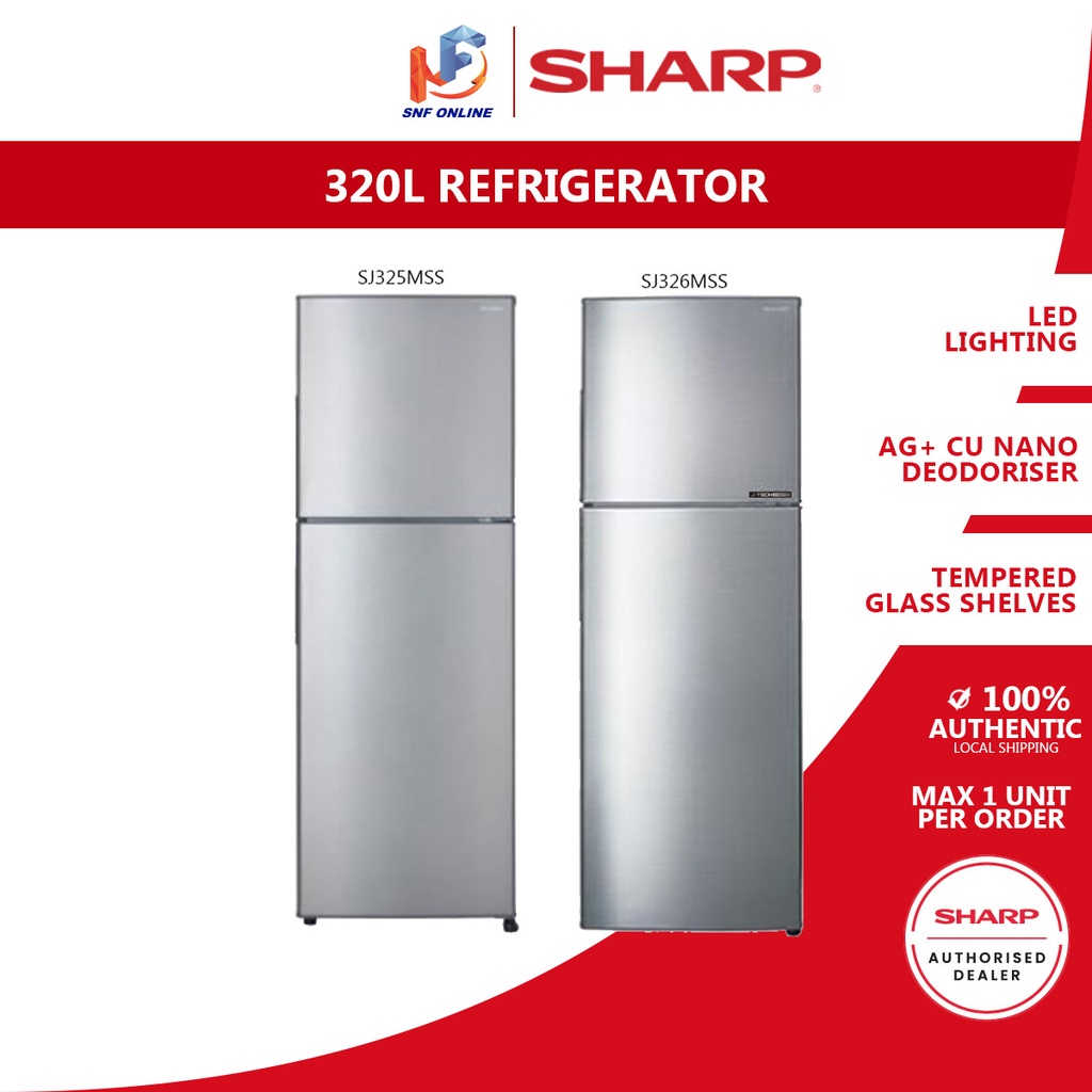 Sharp Fridge Refrigerator (320 L) SJ325MSS SJ326MSS Shopee Malaysia