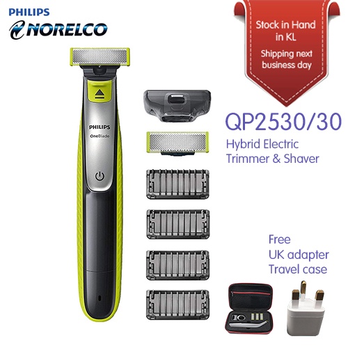 Philips OneBlade QP2530/30 Hybrid Stubble Trimmer and Shaver with 4 x ...
