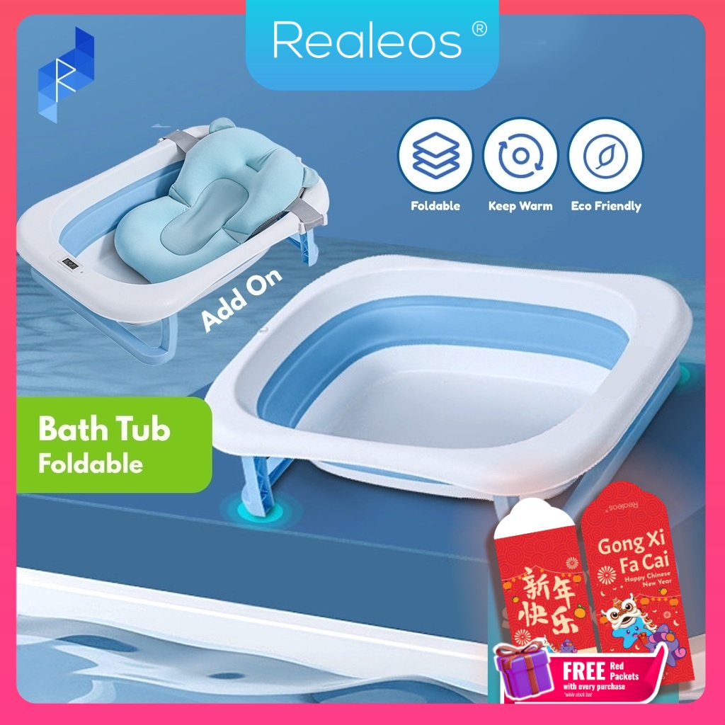 Realeos Newborn Baby Tub To Children Kids Foldable NonSlip Bathtub Tab