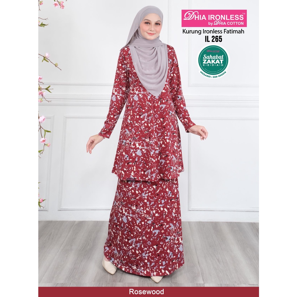 Dhia Cotton New Release Kurung Ironless 265/85 | Shopee Malaysia