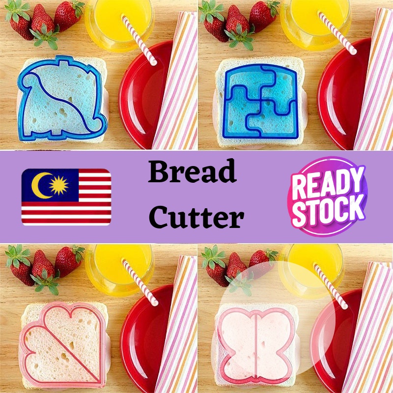 OCM Bread Cutter 10 Shapes DIY Sandwich and Bread Crust Cutter Moulds for Kids Breakfast Sandwich Mold Stamping