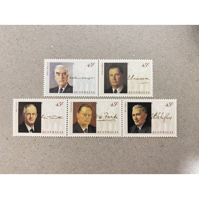 {JK} Australia 1994 - Prime Ministers During World War II Stamps 5V MNH