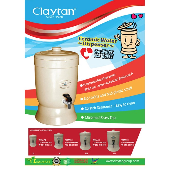 ceramicnilai3 Claytan 12L Living Water Dispenser Shopee Malaysia