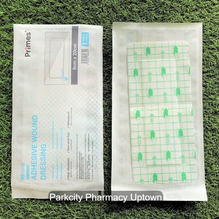 Primes Adhesive Waterproof Wound Dressing ( PU Island Dressing ) 9cm x