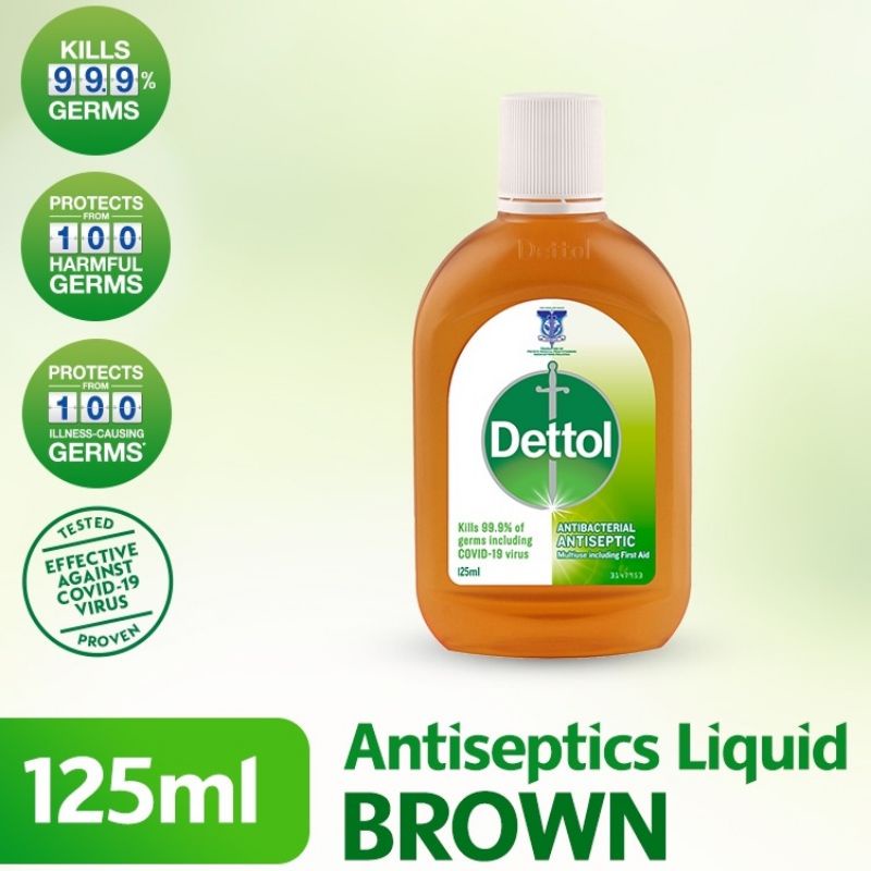Dettol Antiseptic Brown Liquid First Aid 125ml [EXP 12/2024] Shopee