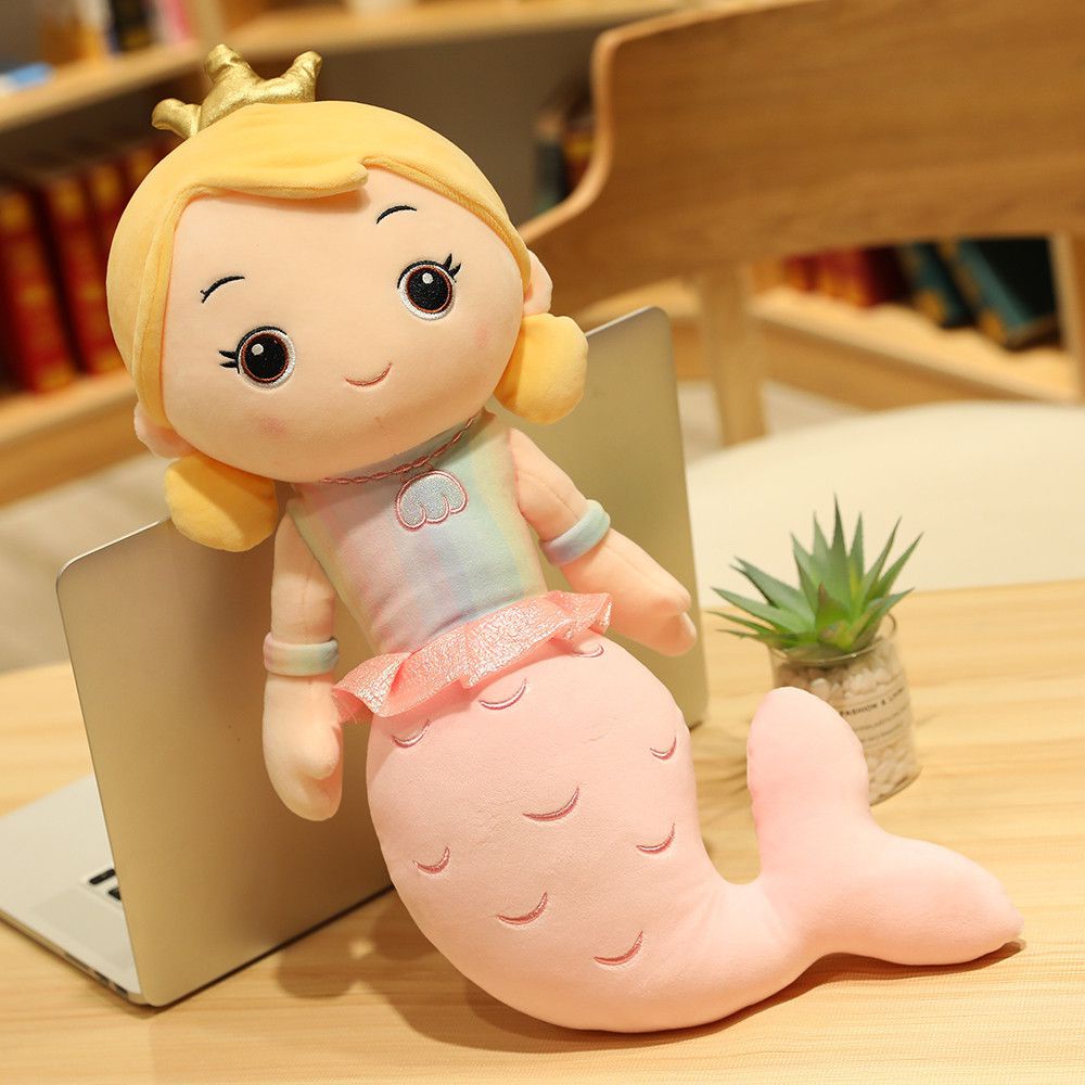Mermaid Crown Vibrant Plush Doll Lovable Stuffed Toy For Kids Birthday Everyday Fun And