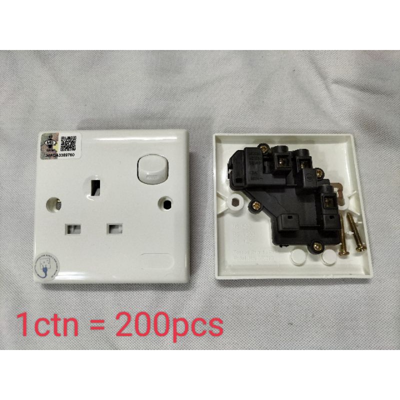 13A Single Switch Socket Outlet 13A (SIRIM) Switch Electric One Gang Electric Socket 13A Socket